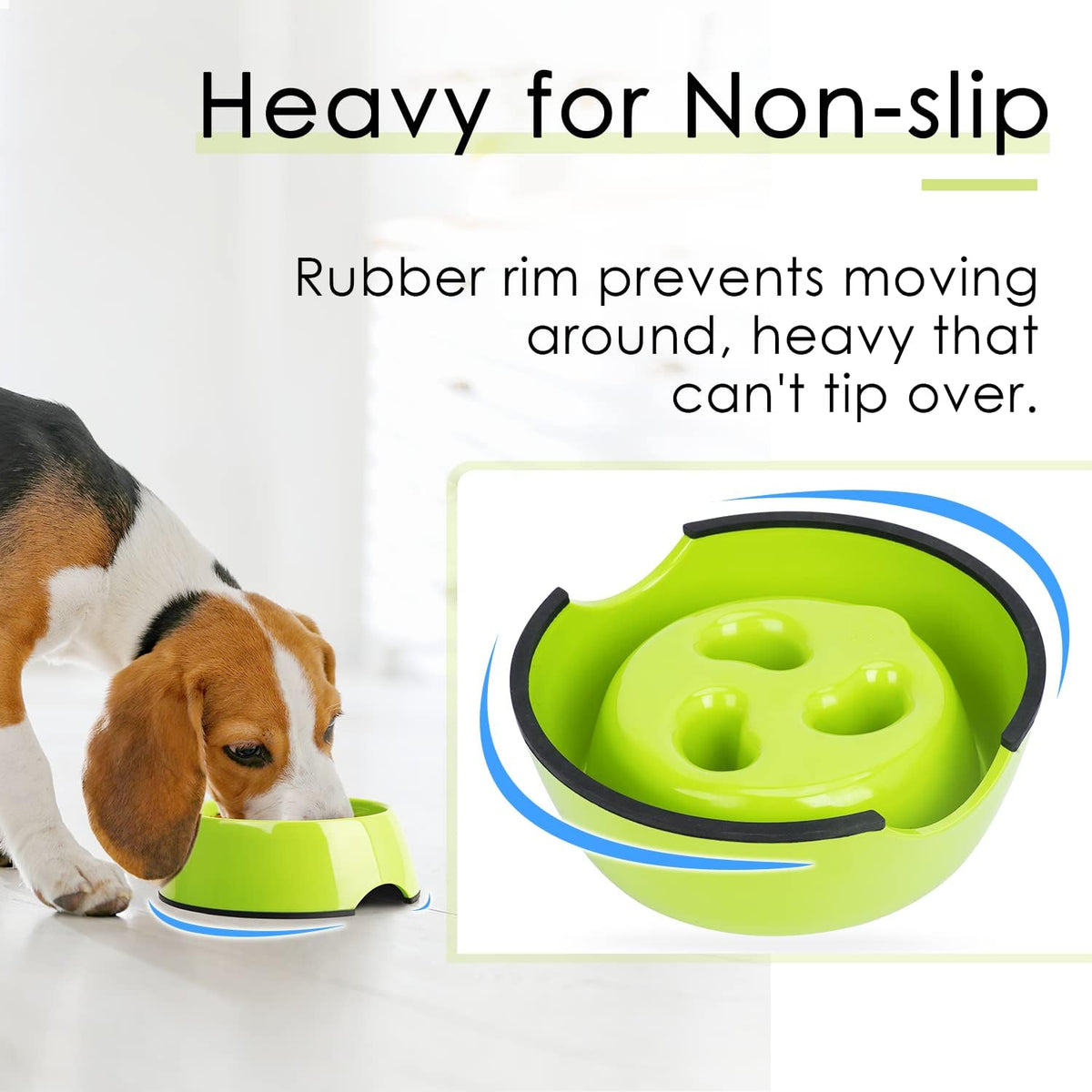 Slow Feeder Dog Bowl Cat Bowl 1/2 Cup Slow Feeding Dog Bowl for Small Medium Breed Anti Gulping Healthy Eating Interactive Bloat Stop Fun Alternative Non Slip Puzzle Dog Food Bowl, White
