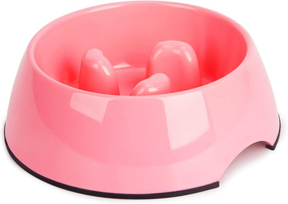 Slow Feeder Dog Bowl Cat Bowl 1/2 Cup Slow Feeding Dog Bowl for Small Medium Breed Anti Gulping Healthy Eating Interactive Bloat Stop Fun Alternative Non Slip Puzzle Dog Food Bowl, White