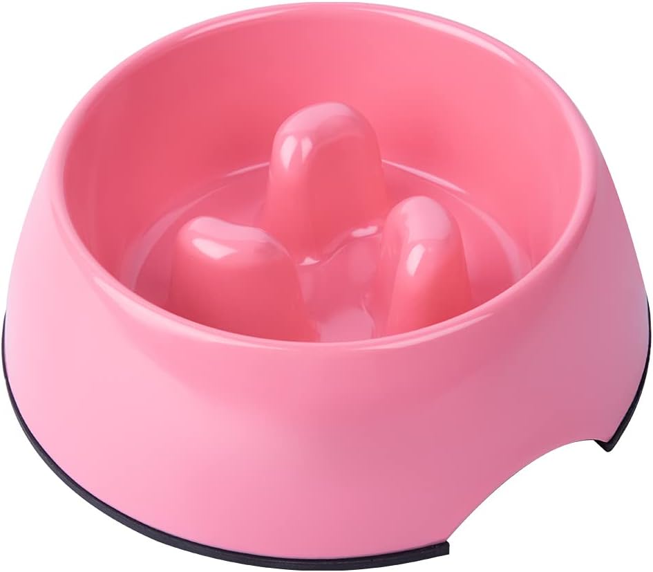 Slow Feeder Dog Bowl Cat Bowl 1/2 Cup Slow Feeding Dog Bowl for Small Medium Breed Anti Gulping Healthy Eating Interactive Bloat Stop Fun Alternative Non Slip Puzzle Dog Food Bowl, White