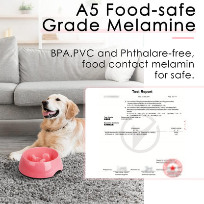Slow Feeder Dog Bowl Cat Bowl 1/2 Cup Slow Feeding Dog Bowl for Small Medium Breed Anti Gulping Healthy Eating Interactive Bloat Stop Fun Alternative Non Slip Puzzle Dog Food Bowl, White