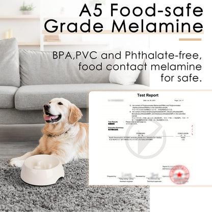 Slow Feeder Dog Bowl Cat Bowl 1/2 Cup Slow Feeding Dog Bowl for Small Medium Breed Anti Gulping Healthy Eating Interactive Bloat Stop Fun Alternative Non Slip Puzzle Dog Food Bowl, White