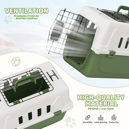 18 Inch Hard-Sided Dog Cat Carrier, Green
