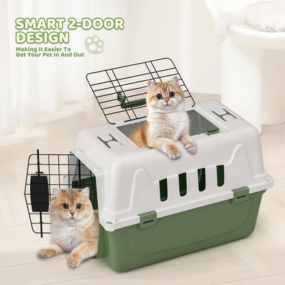 18 Inch Hard-Sided Dog Cat Carrier, Green