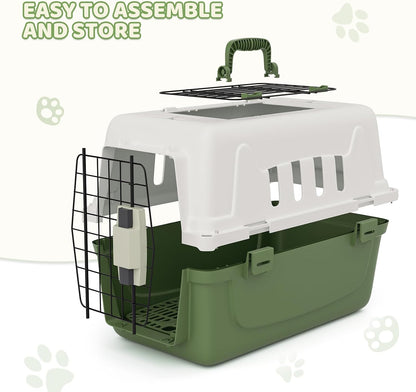 18 Inch Hard-Sided Dog Cat Carrier, Green