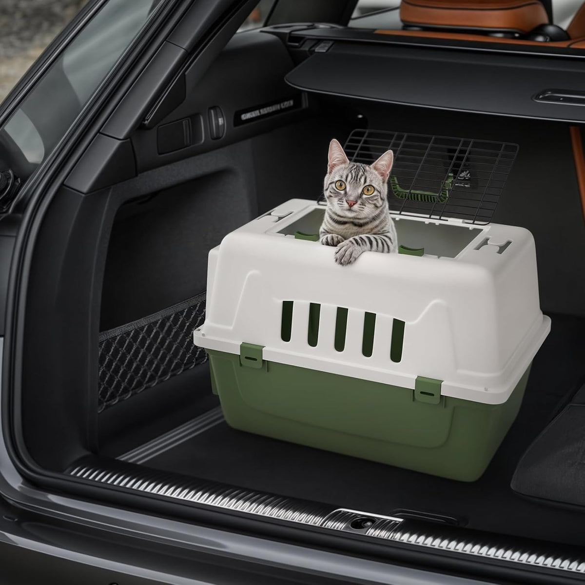 18 Inch Hard-Sided Dog Cat Carrier, Green