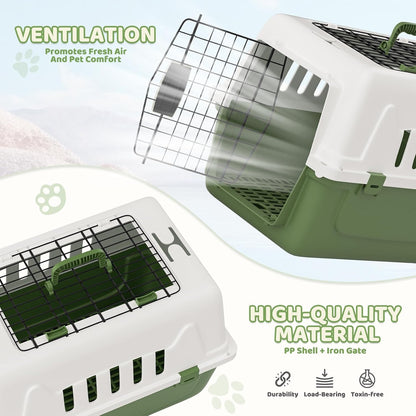 18 Inch Hard-Sided Dog Cat Carrier, Green