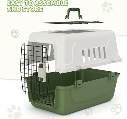 18 Inch Hard-Sided Dog Cat Carrier, Green