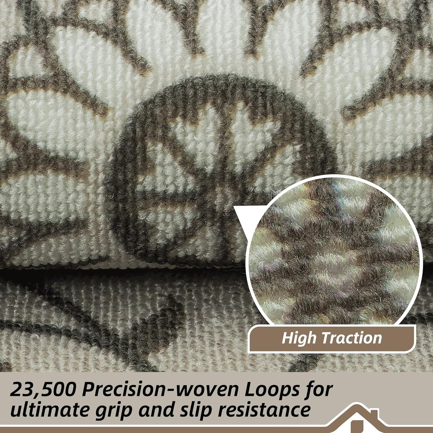 BEQHAUSE Stair Treads for Wooden Steps Non-Slip Machine Washable Carpet Stair Treads 8"X30" Soft Indoor Stair Runner for Kids Elders and Pets, 100% Polyester, TPE Backing, 15pcs, Brown/Grey