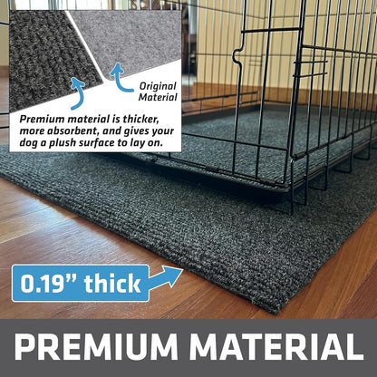 Drymate Dog Crate Mat Liner, Absorbs Urine, Waterproof, Non-Slip, Washable Puppy Pee Pad for Kennel Training - Use Under Pet Cage to Protect Floors, Thin Cut to Fit Design (USA Made) (LGrey)(29"x48")