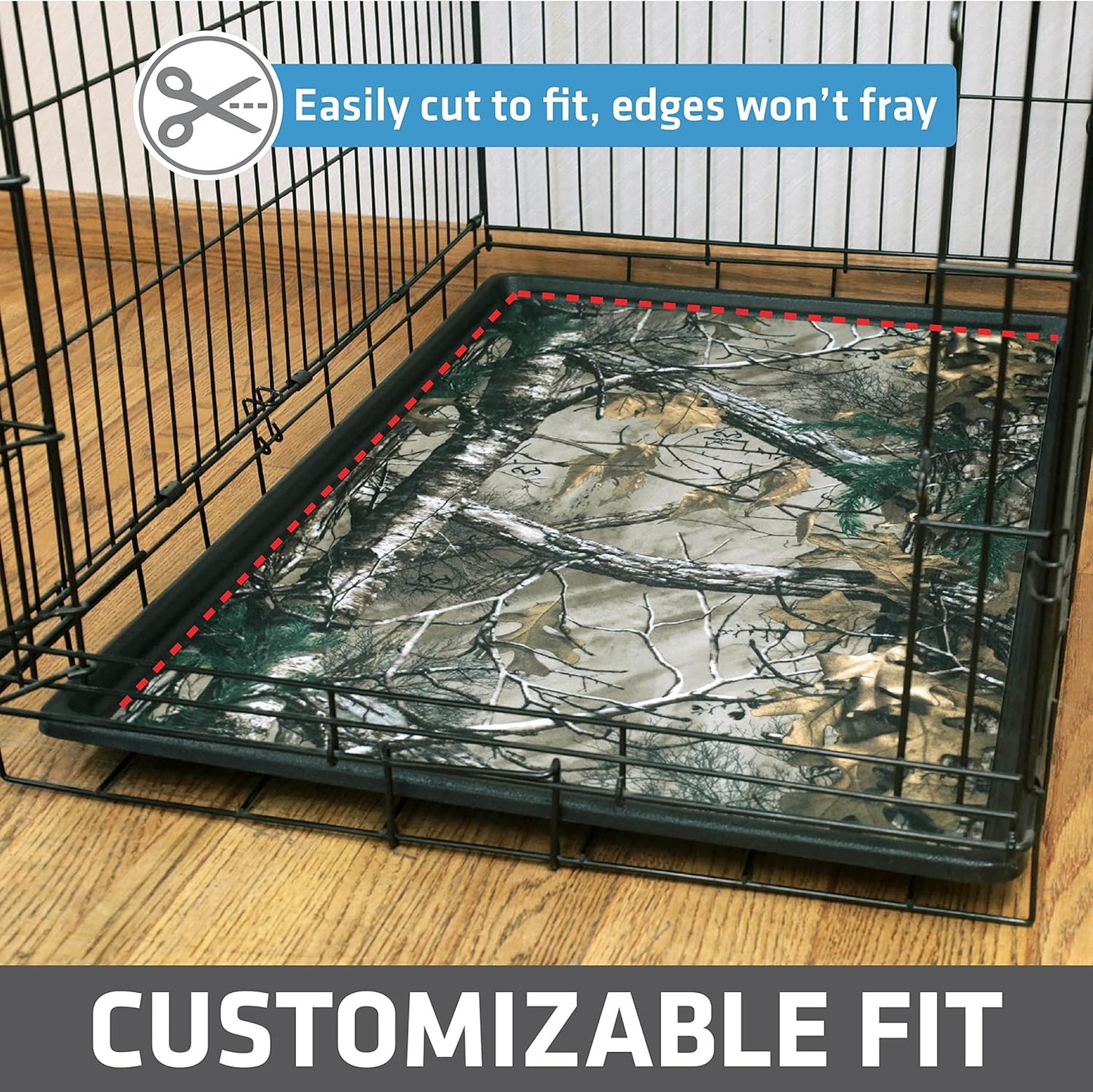 Drymate Dog Crate Mat Liner, Absorbs Urine, Waterproof, Non-Slip, Washable Puppy Pee Pad for Kennel Training - Use Under Pet Cage to Protect Floors, Thin Cut to Fit Design (USA Made) (LGrey)(29"x48")