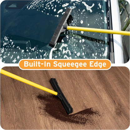 FURemover Pet Hair Removal Rubber Broom, 58" Telescopic Handle