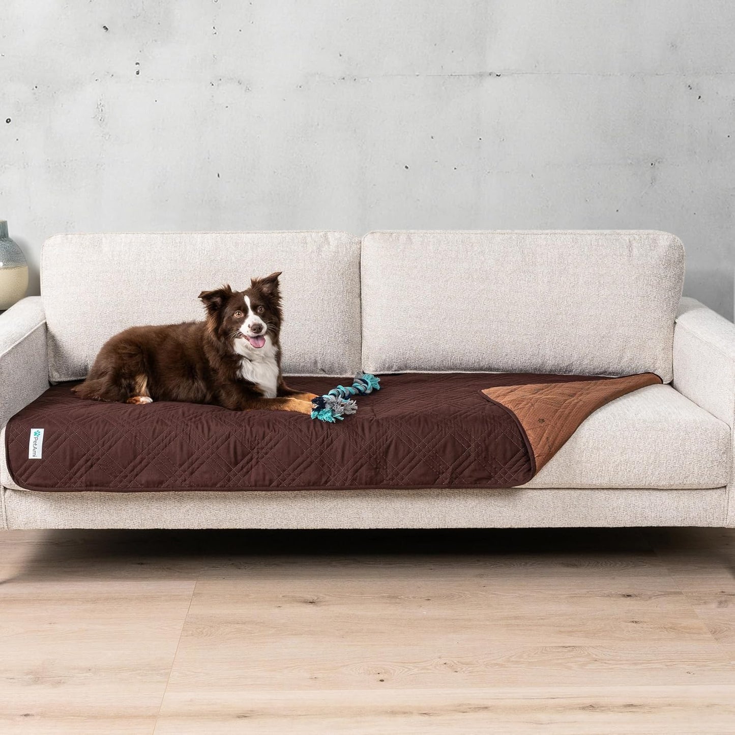 PetAmi Waterproof Couch Cover for Dogs, Reversible Furniture Cover Sofa Protector for Pet Cat Bed, Washable Blanket Dog Cover for Couch Seat, 52x82 Gray