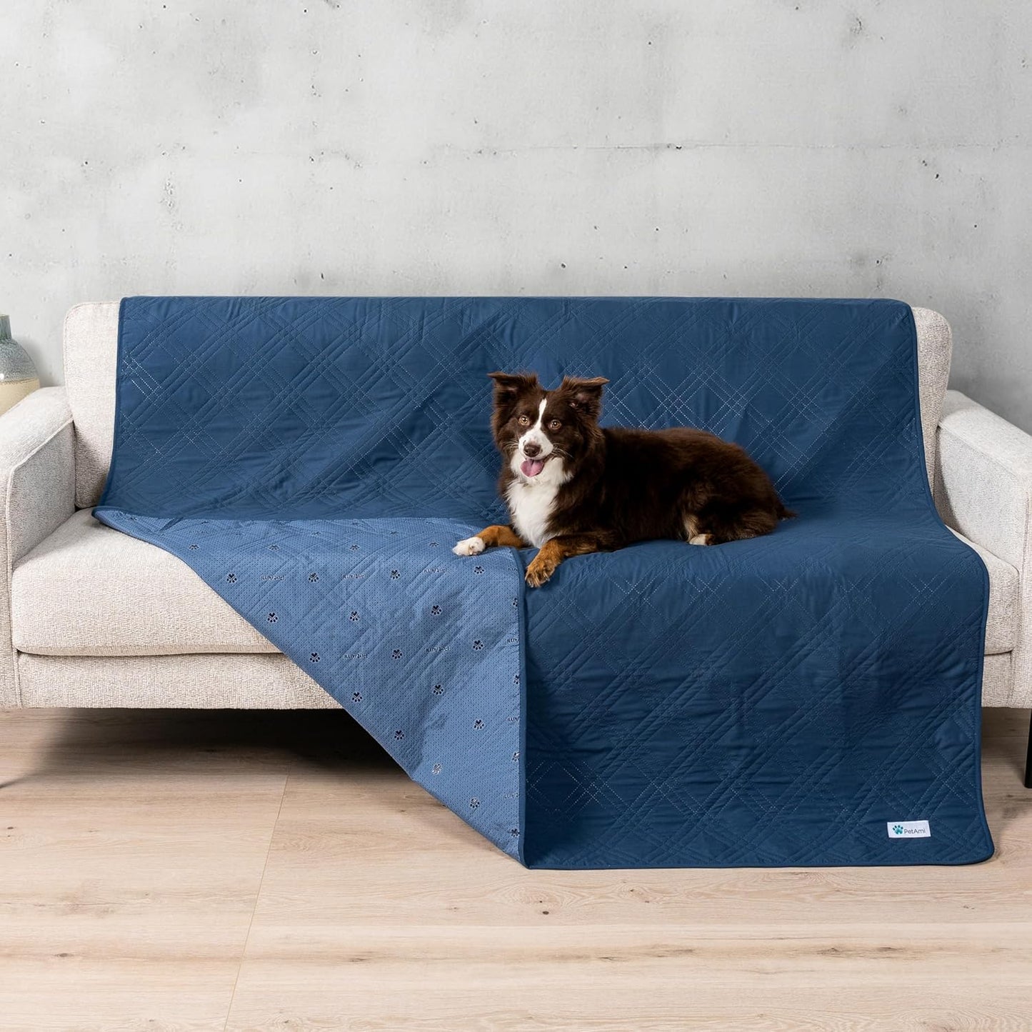 PetAmi Waterproof Couch Cover for Dogs, Reversible Furniture Cover Sofa Protector for Pet Cat Bed, Washable Blanket Dog Cover for Couch Seat, 52x82 Gray