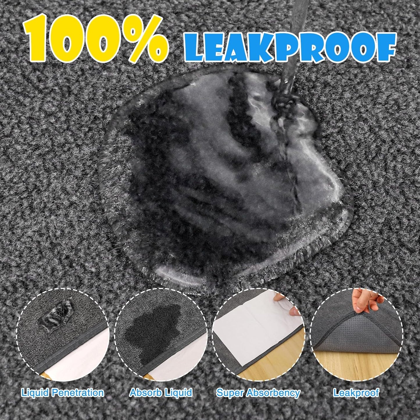FURWEY 2 Pack Extra Large 72"X72" Washable Pee Pads for Dogs Super Absorbent Dog Training Pads Non-Slip Waterproof Pet Training Pads Mats Whelping Pads for Dogs Cats Puppy