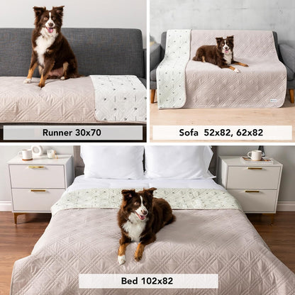 PetAmi Waterproof Couch Cover for Dogs, Reversible Furniture Cover Sofa Protector for Pet Cat Bed, Washable Blanket Dog Cover for Couch Seat, 52x82 Gray