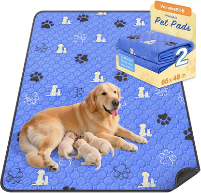 WanpeeGoo Washable Pee Pads for Dogs, 4 Pack Absorbent Reusable Training Dog Pads Pet Puppy Pads, Non-Slip Potty Pads for Whelping, Playpen, Crate, Bed, Grey 18"x24"