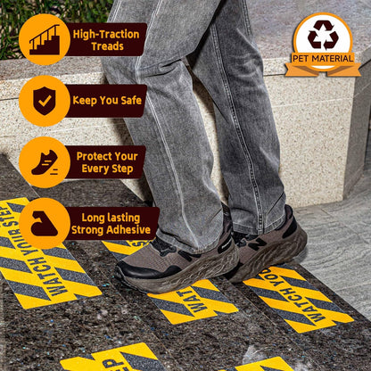 LifeGrip Stair Treads Non-Slip (15PCS), Anti Slip Transparent Stair Treads Tape for Indoor Wooden Step (4"X30"X15P-Treads)