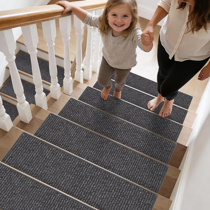 BEQHAUSE Stair Treads for Wooden Steps 28inX9in, Carpet Stair Treads Non Slip Indoor, Machine Washable Stair Runners for Kids Elders and Pets, Carpet for Stair Rugs Mat, TPE Backing, 15pcs, Taupe