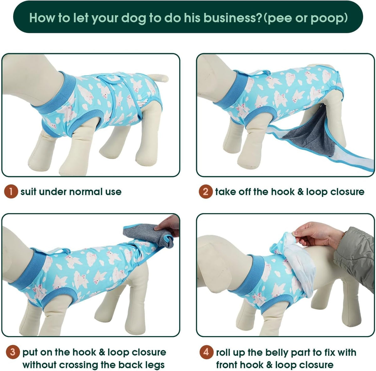 Recovery Suit for Dogs Cats, Soft Dog Surgery Suit Female Male Spay