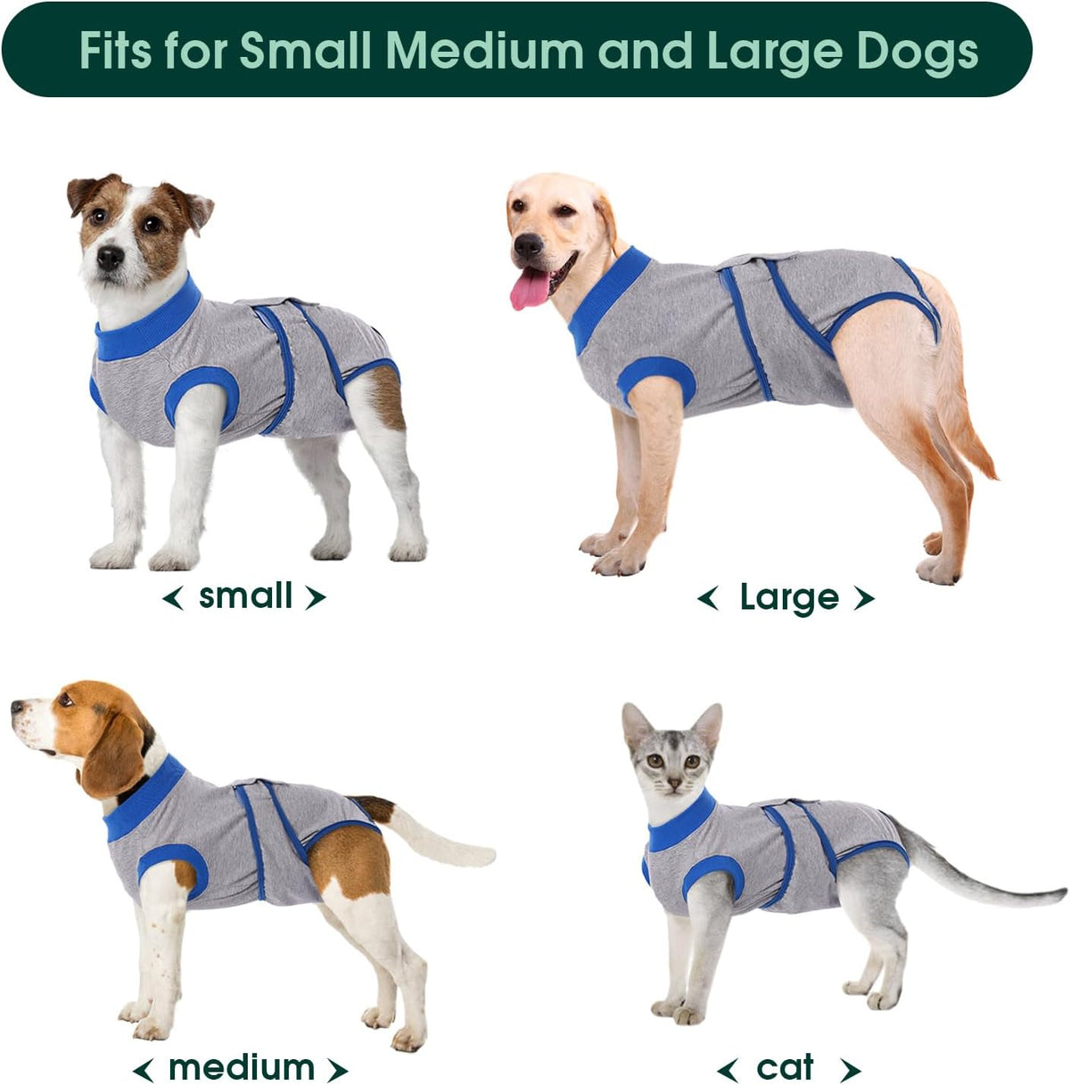 Recovery Suit for Dogs Cats, Soft Dog Surgery Suit Female Male Spay