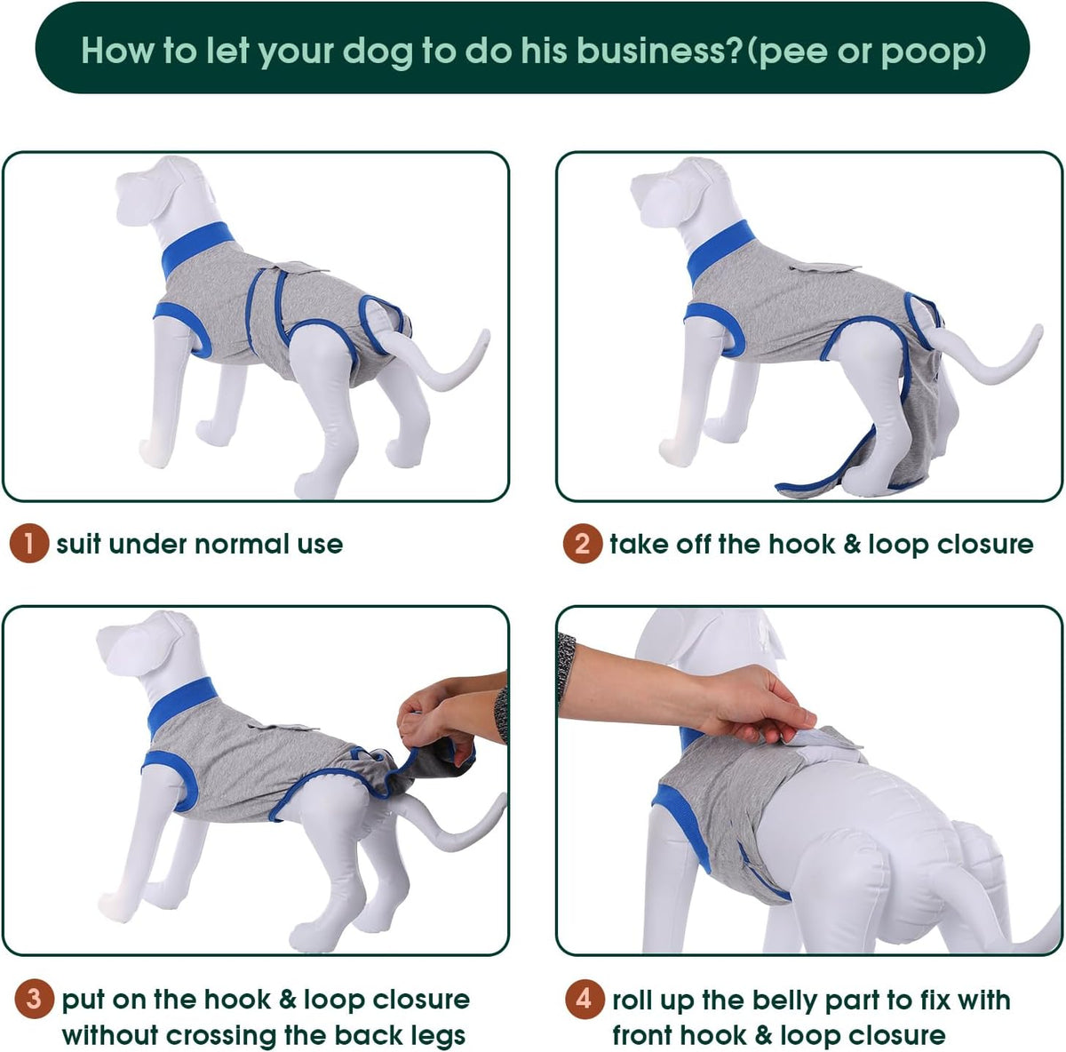Recovery Suit for Dogs Cats, Soft Dog Surgery Suit Female Male Spay