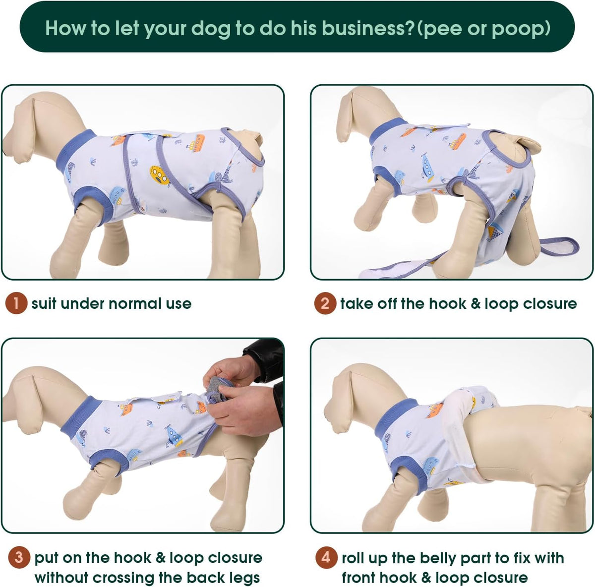 Recovery Suit for Dogs Cats, Soft Dog Surgery Suit Female Male Spay