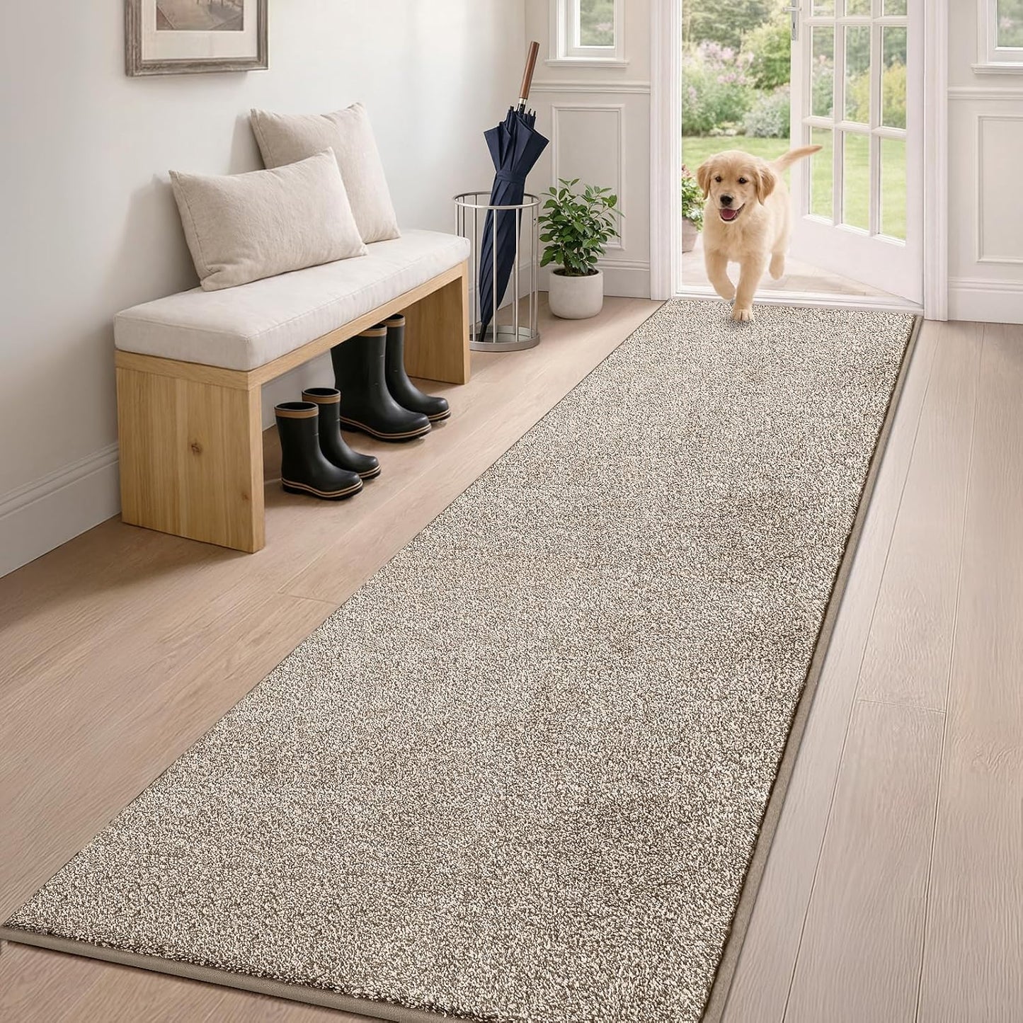 PURRUGS Dirt Trapping Door Mat 20" x 31.5", Non-Slip Machine Washable Entryway Rug, Dog Doormat, Indoor Front Door Mat, Super Absorbent Entry Rug for Muddy Shoes & Paws, Bluish Grey-Black