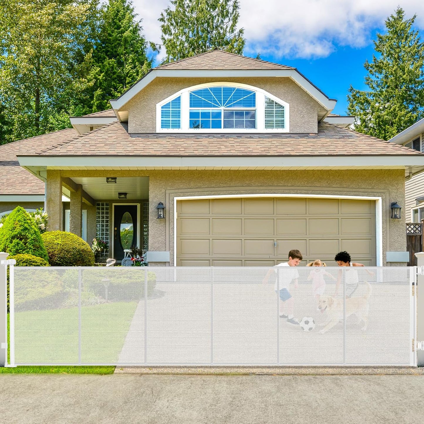 250" Reinforced Extra Wide Baby Gate Retractable Dog Gate, 21ft Extra Long Baby Gate Retractable Gates for Dogs, 48" Extra Tall Pet Gate Retractable Fence Outdoor Gate for Deck/Garage/Patio, Black