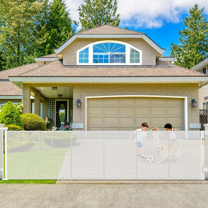 250" Reinforced Extra Wide Baby Gate Retractable Dog Gate, 21ft Extra Long Baby Gate Retractable Gates for Dogs, 48" Extra Tall Pet Gate Retractable Fence Outdoor Gate for Deck/Garage/Patio, Black