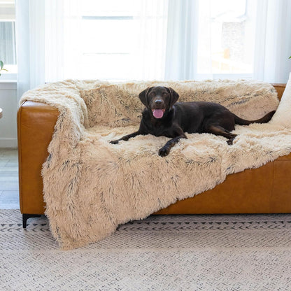 Best Friends by Sheri Calming Shag Dog Blanket – Ultra Soft Faux Fur Pet Throw, Anxiety-Relief, Lightweight Warm Bed Cover for Dogs and Cats, Machine Washable, Taupe, 30" x 40"
