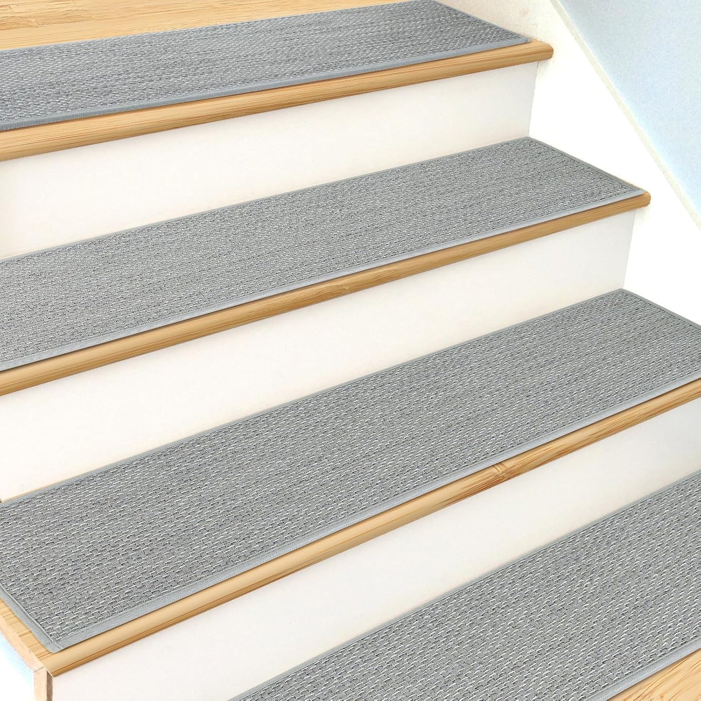SMILOOL Stair Treads Non Slip for Wooden Steps Indoor 9" x 36" 15 Pack Extra Wide Stair Tread Carpet Stairs Runner, Step Pads with Reusable Adhesive for Dogs Kids Elders, Machine Washable, Beige