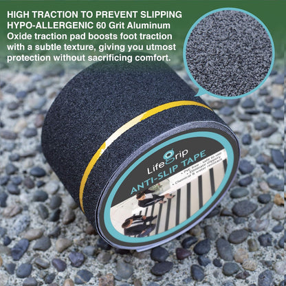 LifeGrip Anti Slip Transparent Anti Slip Tape, 4 inch by 30 feet, Non-Slip Traction Grip Tape to Tubs, Boats, Stairs, Clear, Soft, Comfortable for Bare feet (4" X 30')