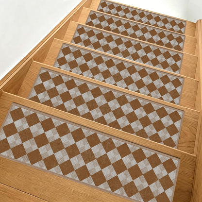 Non-Slip Stair Treads for Wooden Steps 15pcs,8"x30" Stair Carpet Treads for Indoor Use,Peel and Stick Stair Runners,Washable Reusable Adhesive Backing,Pet-Friendly Stair Capet for Kids,Elders,Dogs