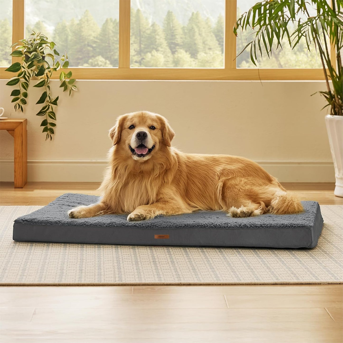 LE SURE Waterproof Dog Bed Cover Replacement Washable - Large Size for Pet Mat 36x27x3 Inches, Grey