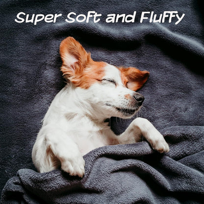 Waterproof Pet Blanket - 50x60-Inch Reversible Sherpa Fleece Throw Protects Couches, Cars, and Beds from Spills, Stains, and Fur by PETMAKER (Gray)