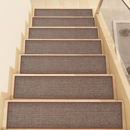 Stair Treads Non Slip, Rubber Backing Stair Treads for Wooden Steps, 15 PCS Thicken Linen Carpet Stair Runners Indoor for Kids Elders and Pets, No Residue Stair Carpet Treads, 8"x30", Beige