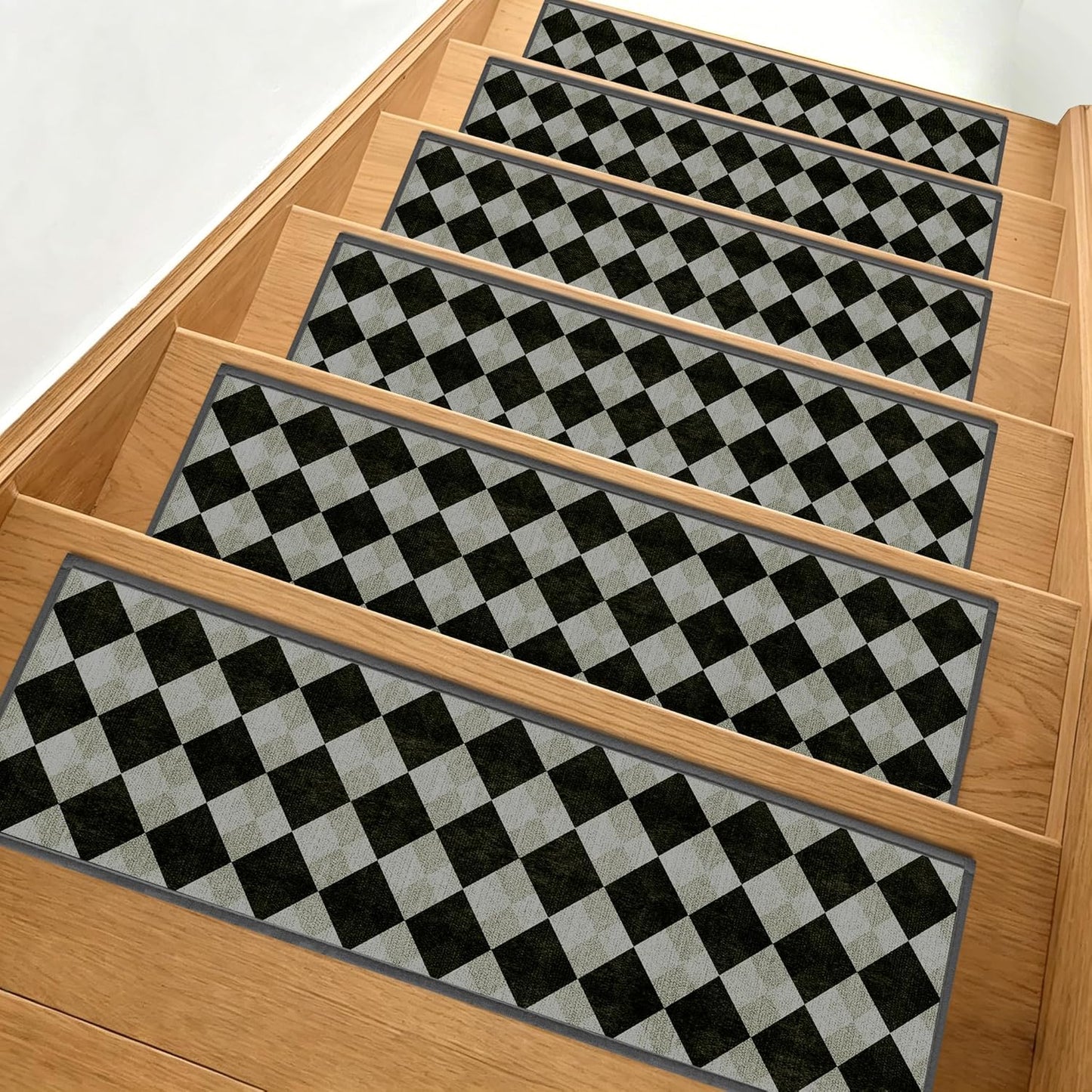 Non-Slip Stair Treads for Wooden Steps 15pcs,8"x30" Stair Carpet Treads for Indoor Use,Peel and Stick Stair Runners,Washable Reusable Adhesive Backing,Pet-Friendly Stair Capet for Kids,Elders,Dogs