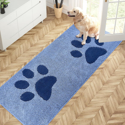 PURRUGS Dirt Trapping Door Mat 20" x 31.5", Non-Skid/Slip Machine Washable Microfiber Entryway Rug, Dog Doormat, Super Absorbent Welcome Mat for Muddy Wet Shoes and Paws, Grey