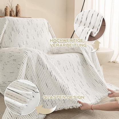 MYSKY HOME Couch Cover for Dogs, Washable Couch Covers, Non Slip Sofa Cover, Couch Cover 2 Cushion Sofa Dogs Furniture Protector with Tassels, Chenille Sofa Slipcover for Pets, 71"x118", Dark Grey