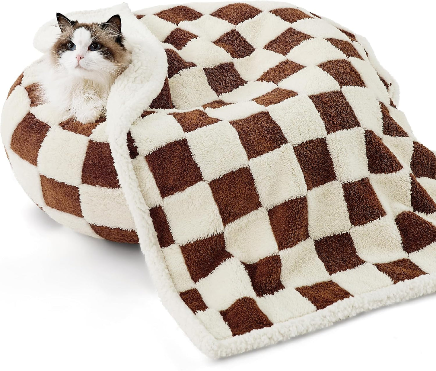 LE SURE Waterproof Dog Blanket for Large Dogs - Washable Double Sided Dog Blankets with Warm Jacquard Shag and Soft Sherpa Fleece, Pet Cat Blanket for Couch Protection, 3D Textured Cloud, Green