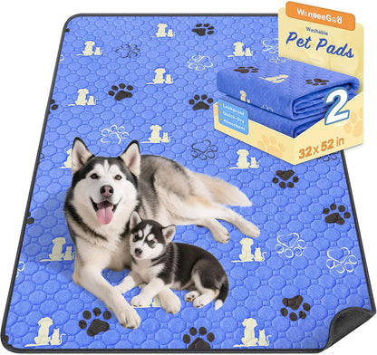 WanpeeGoo Washable Pee Pads for Dogs, 4 Pack Absorbent Reusable Training Dog Pads Pet Puppy Pads, Non-Slip Potty Pads for Whelping, Playpen, Crate, Bed, Grey 18"x24"