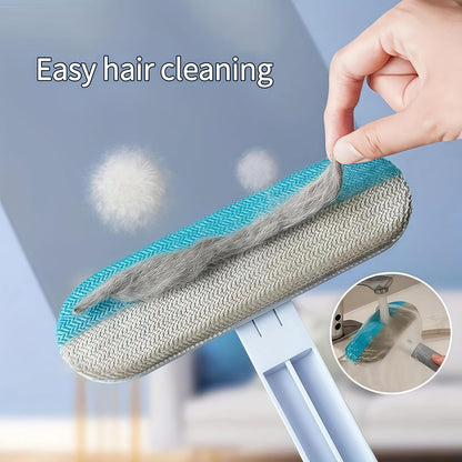 4-in-1 Pet Hair Removal Tool, Carpet Hair Removal Tool with Comb Pet Hair Remover for Furniture Reusable Long Handle for Furniture, Sofa, Carpet, and Bedding
