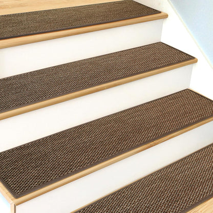 SMILOOL Stair Treads Non Slip for Wooden Steps Indoor 9" x 36" 15 Pack Extra Wide Stair Tread Carpet Stairs Runner, Step Pads with Reusable Adhesive for Dogs Kids Elders, Machine Washable, Beige