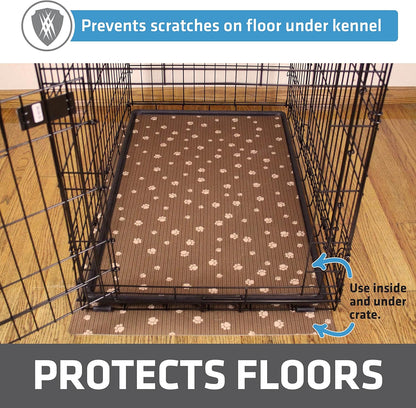 Drymate Dog Crate Mat Liner, Absorbs Urine, Waterproof, Non-Slip, Washable Puppy Pee Pad for Kennel Training - Use Under Pet Cage to Protect Floors, Thin Cut to Fit Design (USA Made) (LGrey)(29"x48")