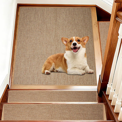 Carpet Stairs Runner for Wood Stairs, 8"x 30",Reusable Washable Self-Stick Stair Treads, for Indoor Steps, Non Slip for Kids Elders and Pets Stair Mats Residue Free, Grey 15-Pack