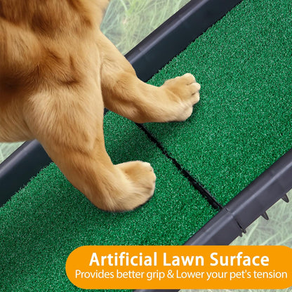 ZENY Portable Folding Dog Ramps for SUV, Truck, Car Ramp Stairs Step Ladder for Pet, Non-Slip Pet Ramp with Raised Siderails