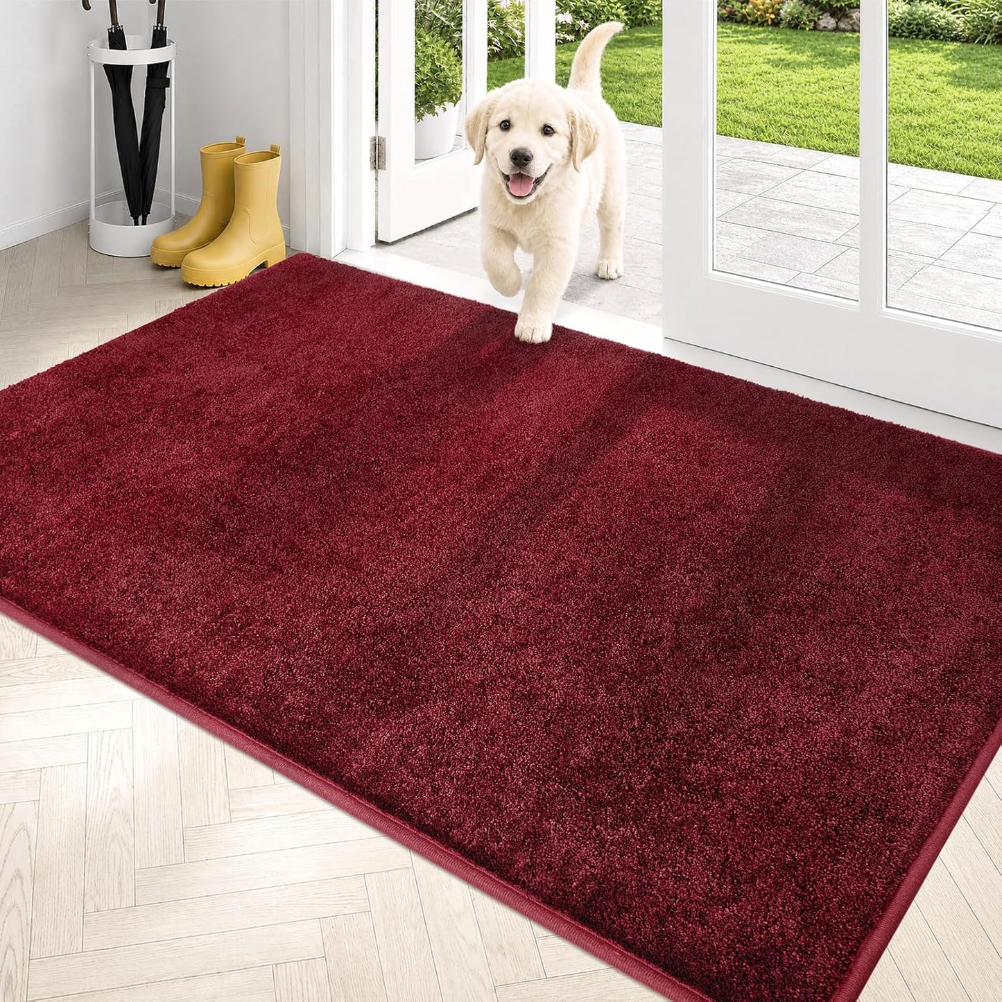 PURRUGS Dirt Trapping Door Mat 20" x 31.5", Non-Slip Machine Washable Entryway Rug, Dog Doormat, Indoor Front Door Mat, Super Absorbent Entry Rug for Muddy Shoes & Paws, Bluish Grey-Black