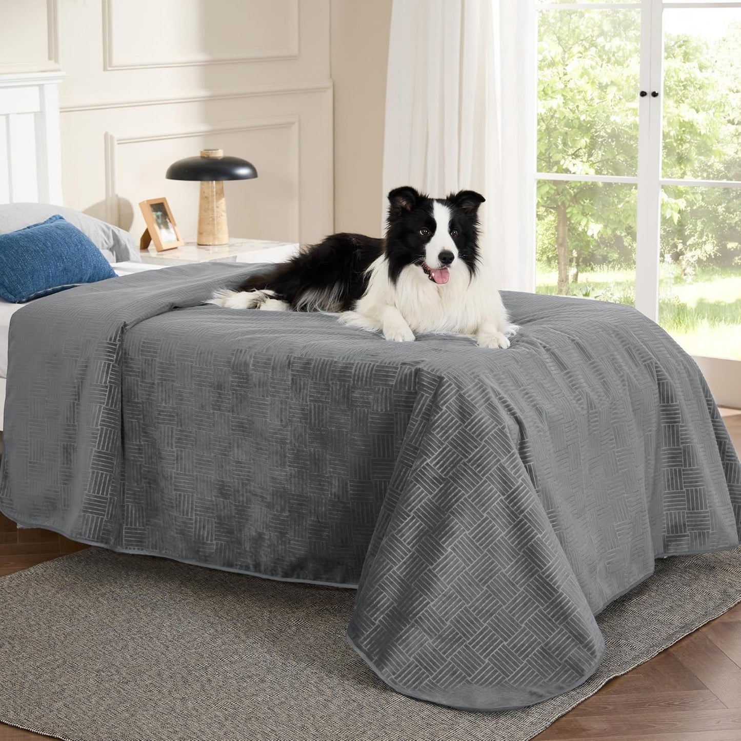 Bedsure Waterproof Couch Cover for Dogs Washable - Waterproof Blanket for Large Dogs Couch Sofa Bed Cozy, Lightweight Furniture Protector for Pet Cat Quick Drying, Ash Grey, 52x82IN