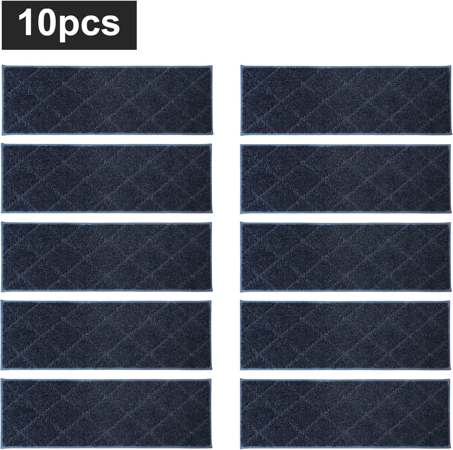 COSY HOMEER Edging Stair Treads Non-Slip Carpet Mat 28inX9in Indoor Stair Runners for Wooden Steps, Edging Stair Rugs for Kids and Dogs, 100% Polyester TPE Backing (7pc, Beige)