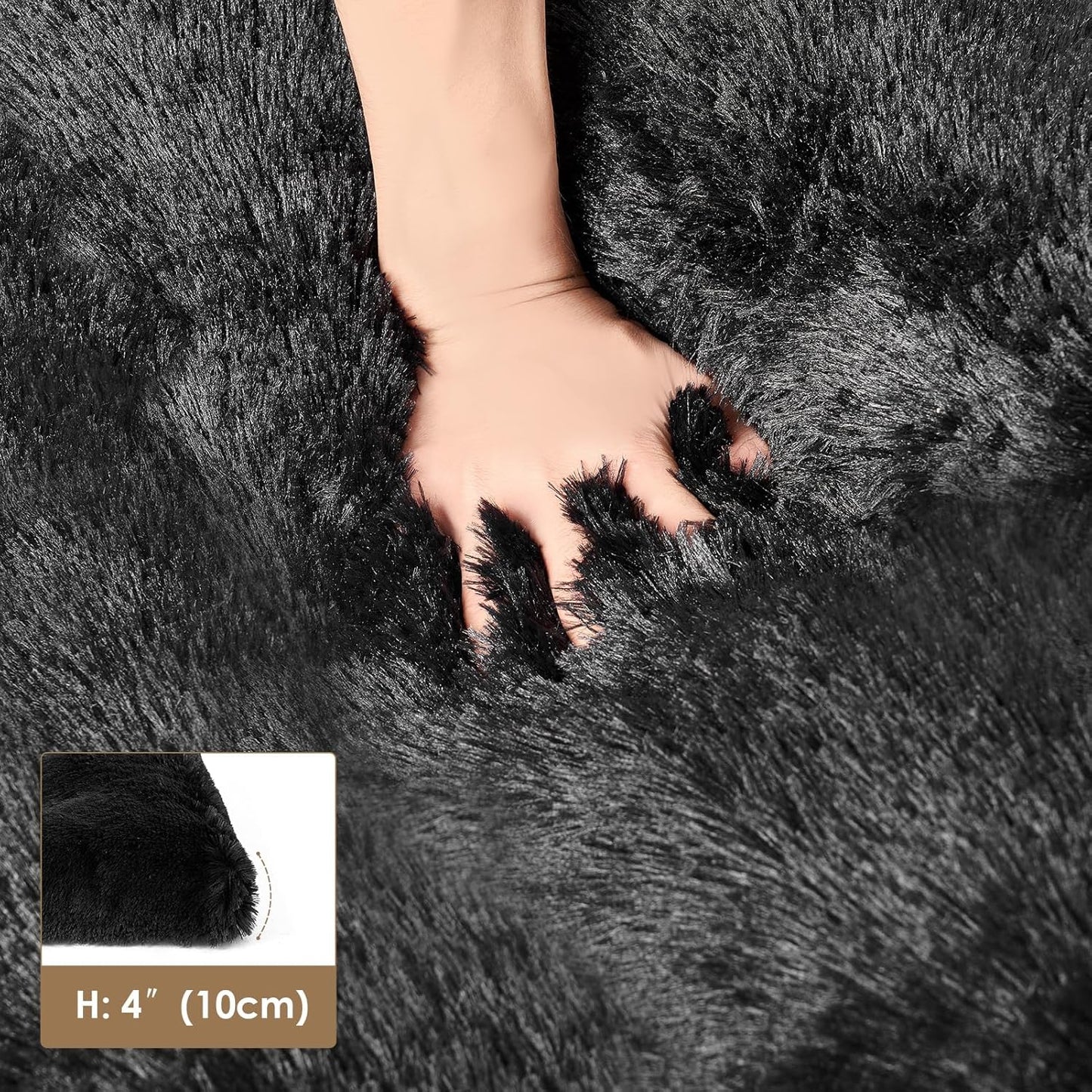 EHEYCIGA Fluffy Dog Crate Bed for Medium Dogs, Plush Faux Fur Crate Pad, Calming Anti Anxiety Medium Dog Bed, Washable Soft Warm Crate Mat with Non-Slip Bottom